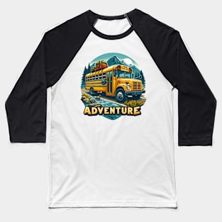 Adventurous Road Trip, Bus Adventure Baseball T-Shirt